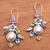 Multi-gemstone dangle earrings, 'Goddess Garden' - Multi-Gemstone Floral Dangle Earrings from Bali