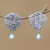 Pendientes de clip con perlas cultivadas - Aretes colgantes de clip con perlas cultivadas de Bali