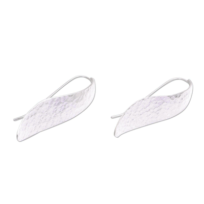 Sterling silver drop earrings, 'Goddess Spirit' - Combination Finish Sterling Silver Drop Earrings from Bali