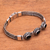Onyx pendant bracelet, 'Fascinating Petals' - Three-Stone Onyx Pendant Bracelet from Bali (image 2b) thumbail