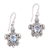Blue topaz dangle earrings, 'Penyu Paradise' - Sterling Silver Blue Topaz Sea Turtle Dangle Earrings thumbail