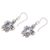 Blue topaz dangle earrings, 'Penyu Paradise' - Sterling Silver Blue Topaz Sea Turtle Dangle Earrings (image 2b) thumbail