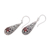 Garnet dangle earrings, 'Hopeful Swirls' - Sterling Silver and Garnet Balinese Plumeria Dangle Earrings