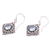 Blue topaz dangle earrings, 'Floral Tiles' - Sterling Silver Faceted Blue Topaz Floral Dangle Earrings