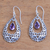Amethyst dangle earrings, 'Curling Drops' - Amethyst Drop Dangle Earrings from Bali (image 2b) thumbail