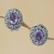 Amethyst button earrings, 'Deep Allure' - Sterling Silver Faceted Amethyst Button Earrings  from Bali (image 2) thumbail