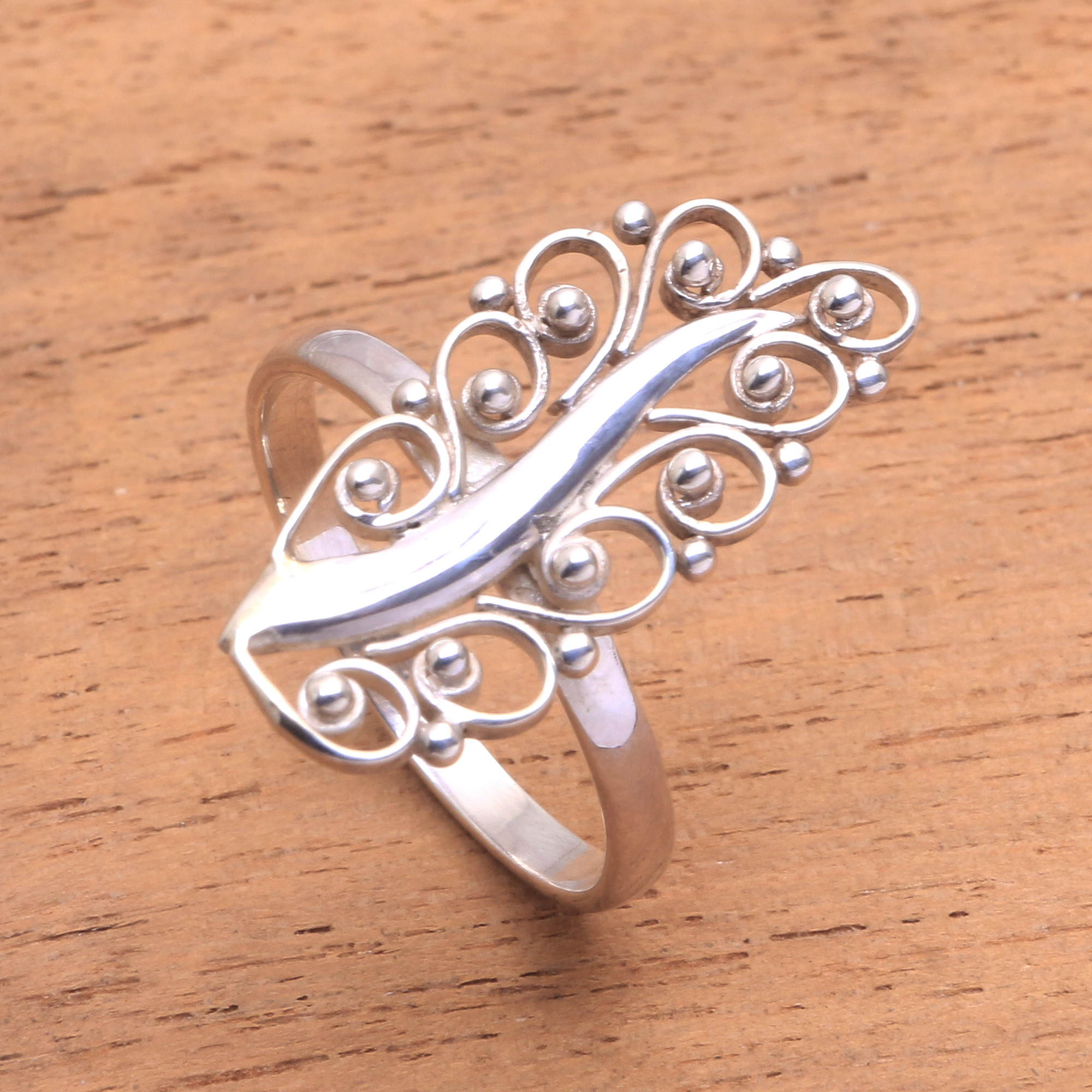 Handcrafted 925 Sterling Silver Leaf Ring Handmade Jewelry