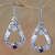 Amethyst and blue topaz dangle earrings, 'Jepun Regency' - Floral Amethyst and Blue Topaz Dangle Earrings from Bali (image 2) thumbail
