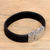 Men's leather braided wristband bracelet, 'Bedeg Style' - Men's Braided Leather Wristband Bracelet from Bali (image 2b) thumbail