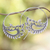 Sterling silver half-hoop earrings, 'Paisley Fantasy' - Sterling Silver Paisley Half-Hoop Earrings from Bali (image 2) thumbail