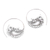 Sterling silver half-hoop earrings, 'Paisley Fantasy' - Sterling Silver Paisley Half-Hoop Earrings from Bali (image 2d) thumbail