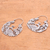 Sterling silver hoop earrings, 'Peacock Garden' - Sterling Silver Peacock Hoop Earrings from Bali (image 2b) thumbail