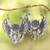 Sterling silver hoop earrings, 'Owl Majesty' - Sterling Silver Owl Hoop Earrings from Bali (image 2) thumbail