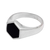 Sterling silver signet ring, 'Bold Hex' - Sterling Silver and Black Resin Hexagonal Signet Ring (image 2d) thumbail