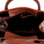 Leather batik handbag, 'Truntum Starlight' - Black and Buff Hand Painted Javanese Motifs Leather Handbag