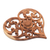 Wood relief panel, 'Lotus Love' - Hand-Carved Heart and Lotus Flower Wood Relief Panel (image 2b) thumbail