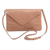 Leather sling, 'Latte Envelope' - Adjustable Strap Leather Sling Handbag from Indonesia