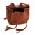 Leather bucket bag, 'Cognac Traveler' - Handcrafted Leather Bucket Bag Handbag from Indonesia