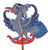 Leder-schattenmarionette, 'blaues Jatayu'. - handbemalte Leder-Ramayana Jatayu-Vogel-Schattenpuppe