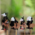 Marionetas de sombras de cuero (juego de 4) - Marionetas de sombras de cuero Punokawan negras y rojas (juego de 4)