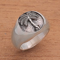 Featured review for Sterling silver signet ring, Stately Palm