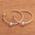 Blue topaz half-hoop earrings, 'Pretty Paradox' - Sterling Silver Hammered Blue Topaz Half-Hoop Earrings (image 2c) thumbail