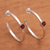 Garnet half-hoop earrings, 'Pretty Paradox' - Sterling Silver Hammered Garnet Half-Hoop Earrings thumbail