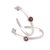 Garnet half-hoop earrings, 'Pretty Paradox' - Sterling Silver Hammered Garnet Half-Hoop Earrings (image 2d) thumbail