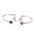 Garnet half-hoop earrings, 'Pretty Paradox' - Sterling Silver Hammered Garnet Half-Hoop Earrings (image 2e) thumbail
