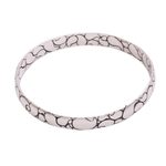 Sterling silver bangle bracelet, 'Polished Paisley' - Modern Balinese Sterling Silver Paisley Boho Bangle Bracelet