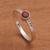 Garnet solitaire ring, 'Pretty Paradox' - Garnet and Sterling Silver Hammered Solitaire Ring (image 2) thumbail