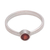 Garnet solitaire ring, 'Pretty Paradox' - Garnet and Sterling Silver Hammered Solitaire Ring thumbail