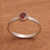 Garnet solitaire ring, 'Pretty Paradox' - Garnet and Sterling Silver Hammered Solitaire Ring (image 2b) thumbail