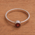 Garnet solitaire ring, 'Pretty Paradox' - Garnet and Sterling Silver Hammered Solitaire Ring (image 2c) thumbail