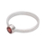 Garnet solitaire ring, 'Pretty Paradox' - Garnet and Sterling Silver Hammered Solitaire Ring (image 2d) thumbail