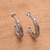 Sterling silver half-hoop earrings, 'Twilight Vines' - Vine Motif Sterling Silver Half-Hoop Earrings from Bali (image 2b) thumbail