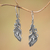 Sterling silver dangle earrings, 'Peacock Luck' - Sterling Silver Peacock Feather Dangle Earrings from Bali (image 2) thumbail