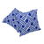 Cotton cushion covers, 'Bedeg in Bali' (pair) - Pair of Blue and White Cotton Cushion Covers from Bali