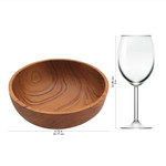 Teak wood serving bowl, 'Calm Lumber' - Hand Carved Teak Wood Serving Bowl from Bali