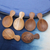 Wood sugar spoons, 'Time with Friends' (set of 6) - Handmade Sawo Wood Sugar Spoons from Bali (Set of 6)