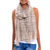 Cotton shawl, 'Sand Plaid' - Ivory and Grey Plaid 100% Cotton Lightweight Textured Shawl