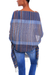 Cotton shawl, 'Sun-Washed Sky' - Blue Russet Red Striped Lightweight Handwoven Cotton Shawl (image 2e) thumbail
