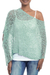 Crocheted poncho, 'Turquoise Sanur Shade ' - Lightweight Turquoise Hand Crocheted Poncho  from Bali (image 2d) thumbail