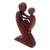 Wood sculpture, 'Playful Father' - Suar Wood Father and Child Sculpture from Bali
