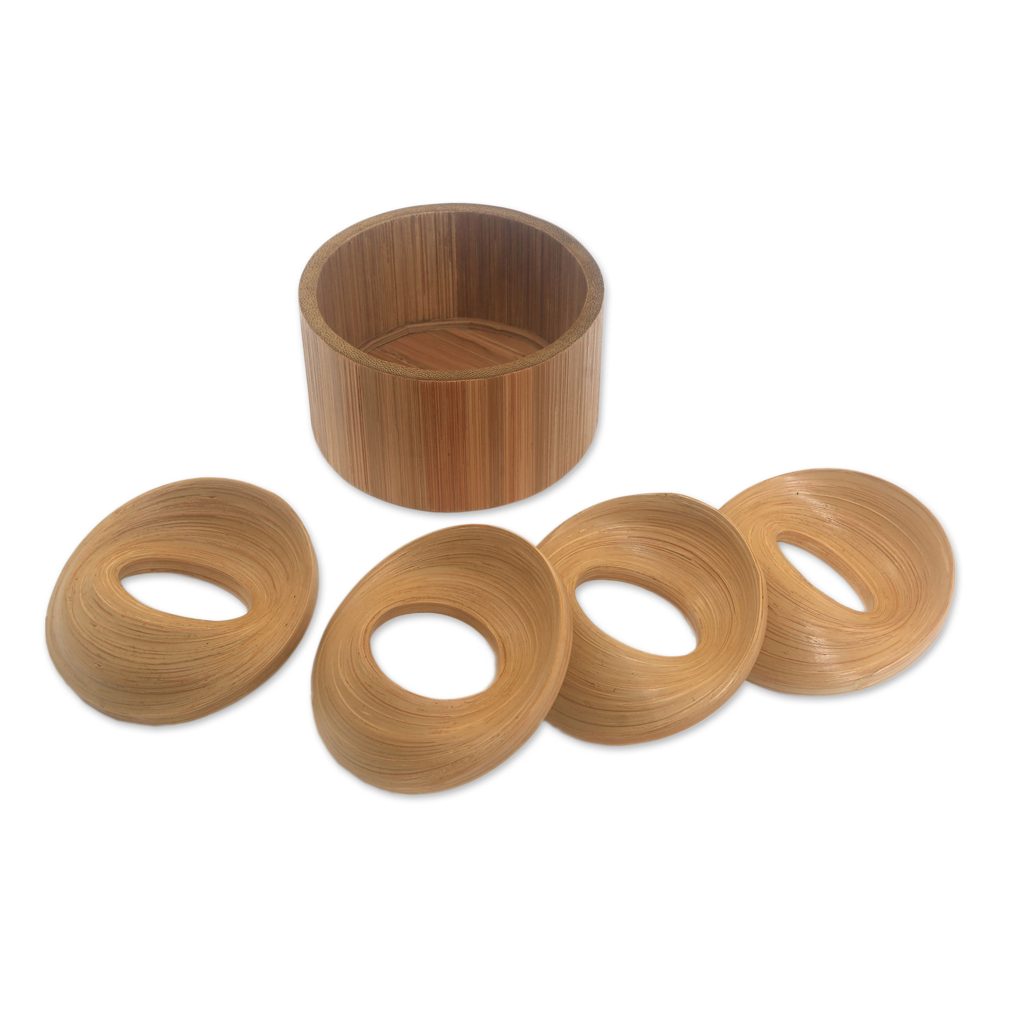 Circular Bamboo Napkin Rings from Java (Set of 4) - Modern Yogyakarta ...