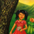 'The Deer and the Farmer' - Signed Painting of Children with Deer from Java (image 2b) thumbail