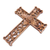 Wood wall cross, 'Lotus Cross' - Hand-Carved Wood Floral Wall Cross from Bali (image 2b) thumbail