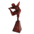 Wood sculpture, 'Mighty Stretch' - Suar Wood Sculpture of a Woman Stretching from Bali
