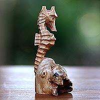Wood figurine, Seahorse