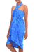 Batik rayon sarong, 'Oceanic Paisleys' - Paisley Motif Batik Rayon Sarong in Blue from Bali (image 2b) thumbail
